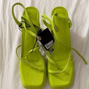 Lime Green Strappy Heels